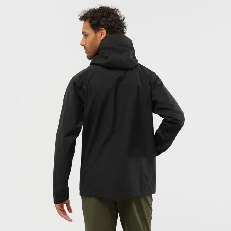 Salomon Outline GTX 2.5 Layers Waterproof Men's Shell Jackets Black | CA 16X5